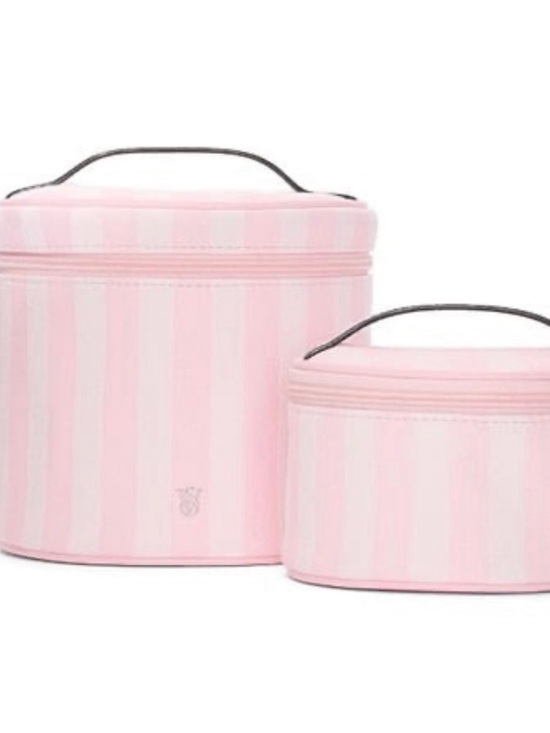 Victoria's Secret Handbags - VICTORIA’S SECRET 2 PIECE VANITY MAKEUP/STORAGE CASES IN HERITAGE STRIPES
